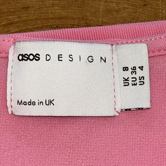 Woman’s ASOS DESIGN cross front mini dress in bubblegum pink Size 4 - Picture 7 of 8